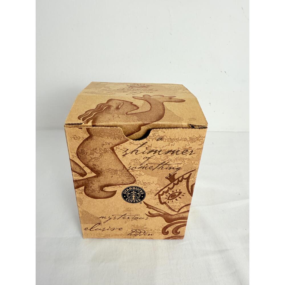Starbucks Brown Embossed Trees Sledding Decorative Script Coffee Mug Box - Picture 11 of 12